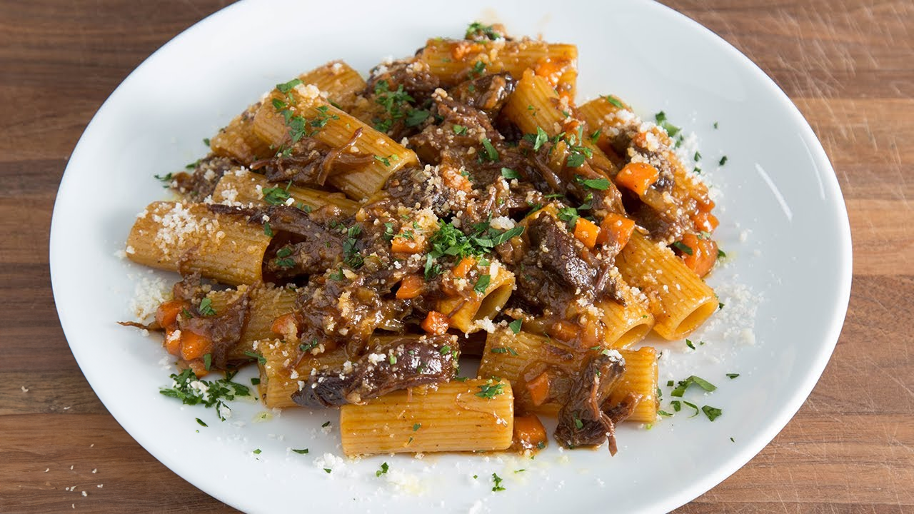 Leftover short ribs made into pasta
