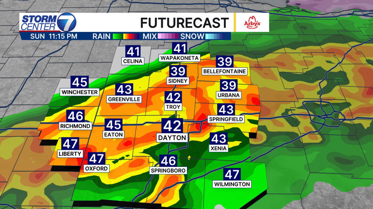 The newest timeline for a few severe storms Sunday night