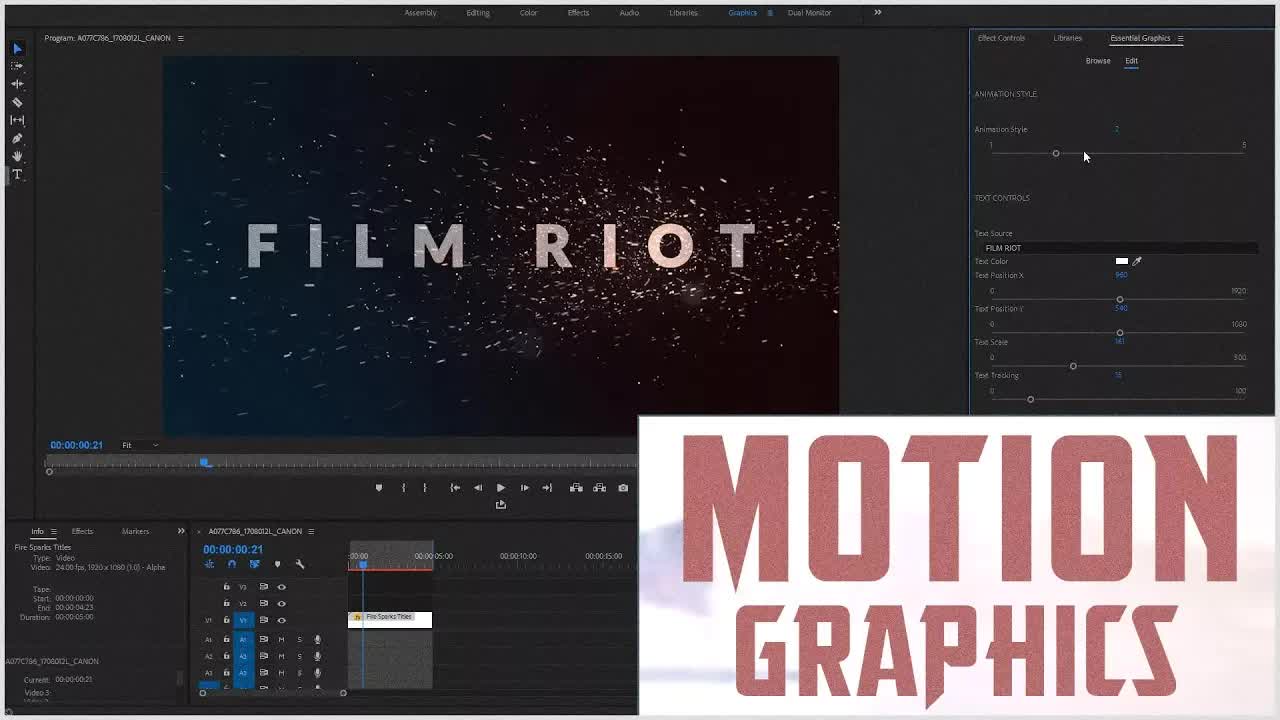 Motion graphics inside Adobe Premiere