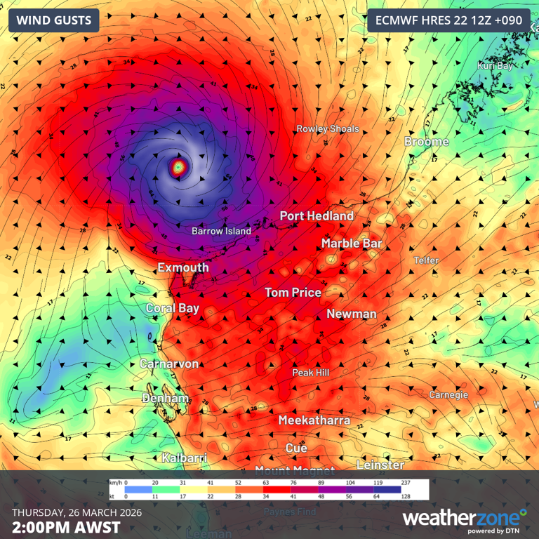 Will tropical cyclone Narelle hit Perth?