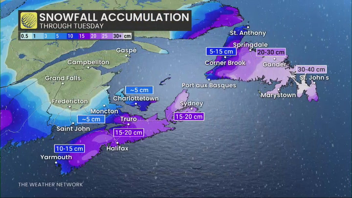Major winter storm to bring up to 40 cm of snow in Atlantic Canada