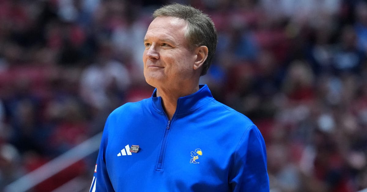 Bill Self, Melvin Council, Kohl Rosario after St. John’s game
