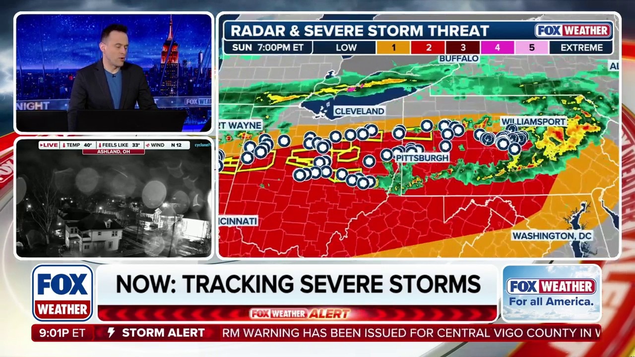Severe weather impacts the Ohio Valley and the Mid-Atlantic as a cold ...