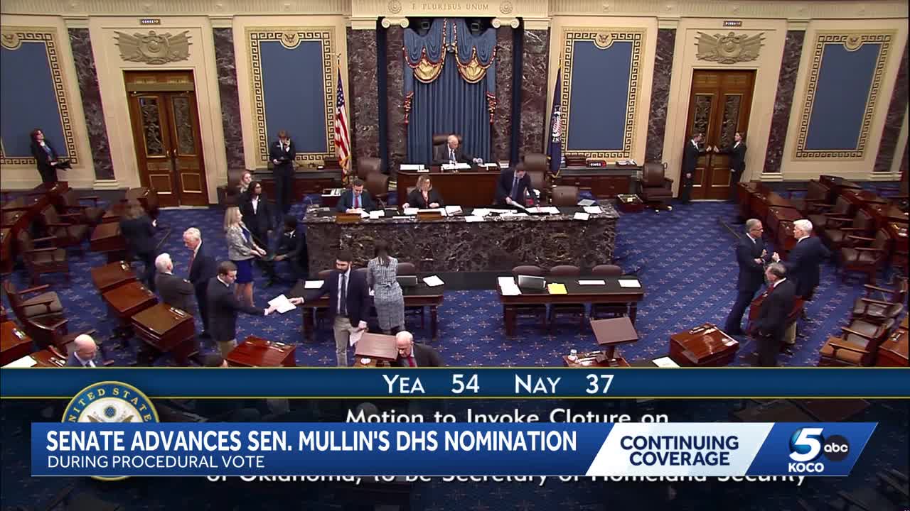 Senate advances Markwayne Mullin's DHS nomination in rare weekend vote