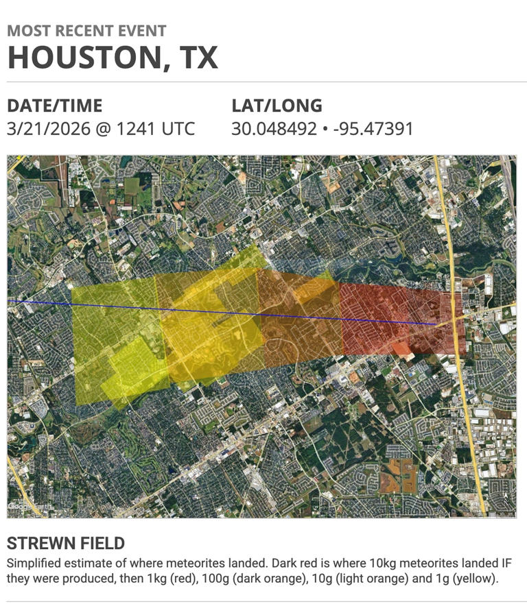 1-ton meteor streaks across Texas sky before breaking up in a fireball ...