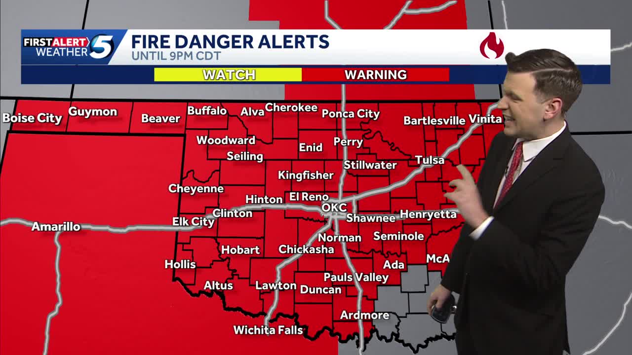 Oklahoma sees multiple fires across state amid red flag warning