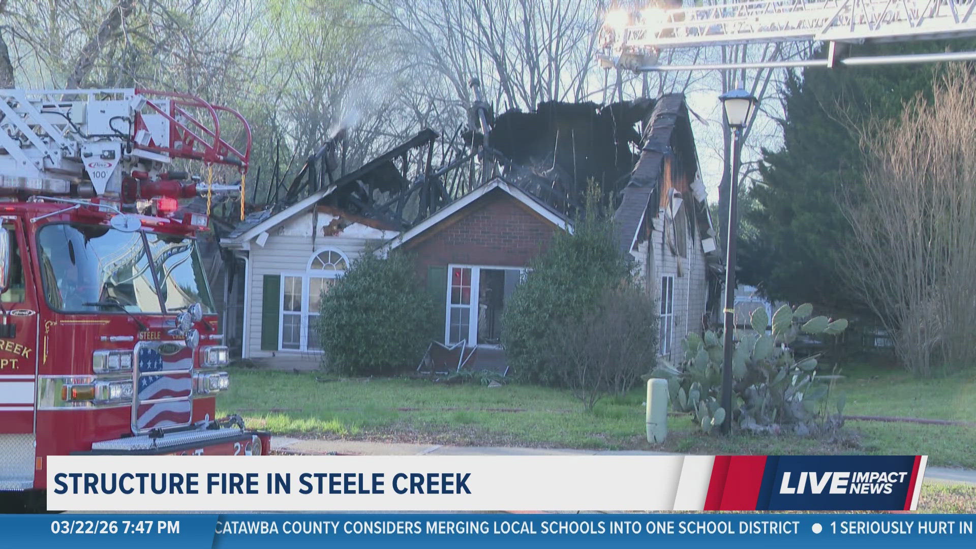 Fire devastates home in south Charlotte
