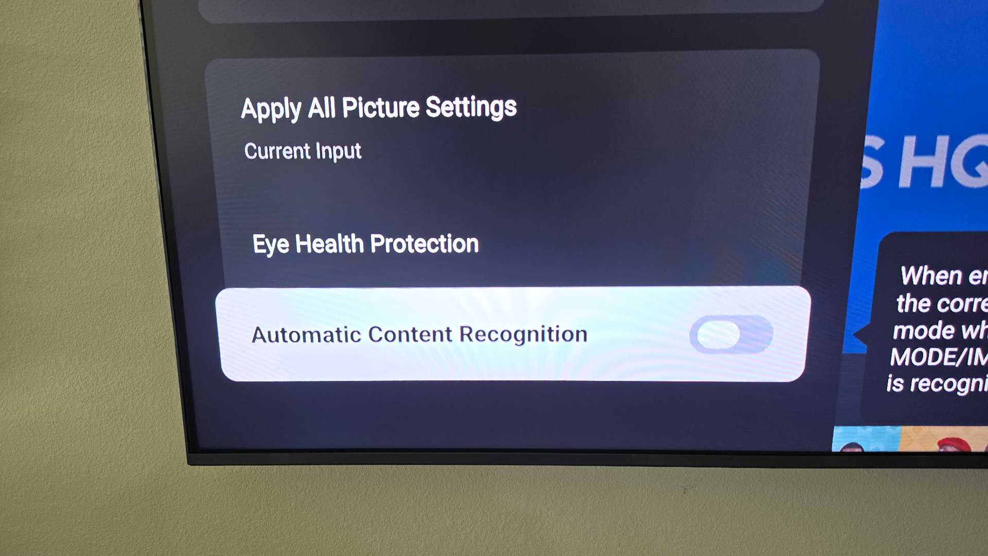 TCL ACR setting