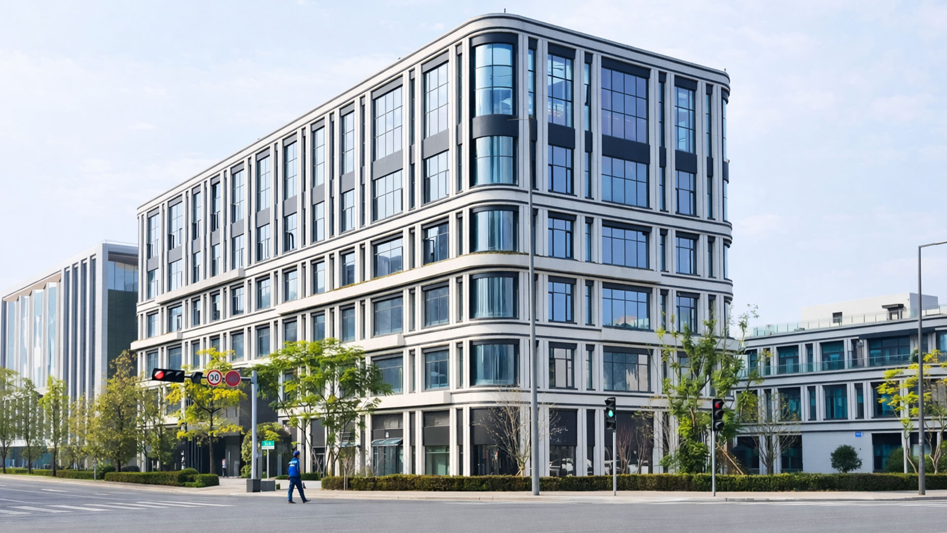 Urban planning shapes clean and uniform building styles China