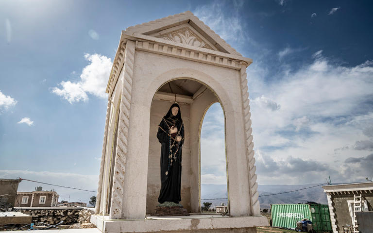 A shrine to Saint Rafqa in the Christian village of Ras Baalbek, Lebanon - Simon Townsley