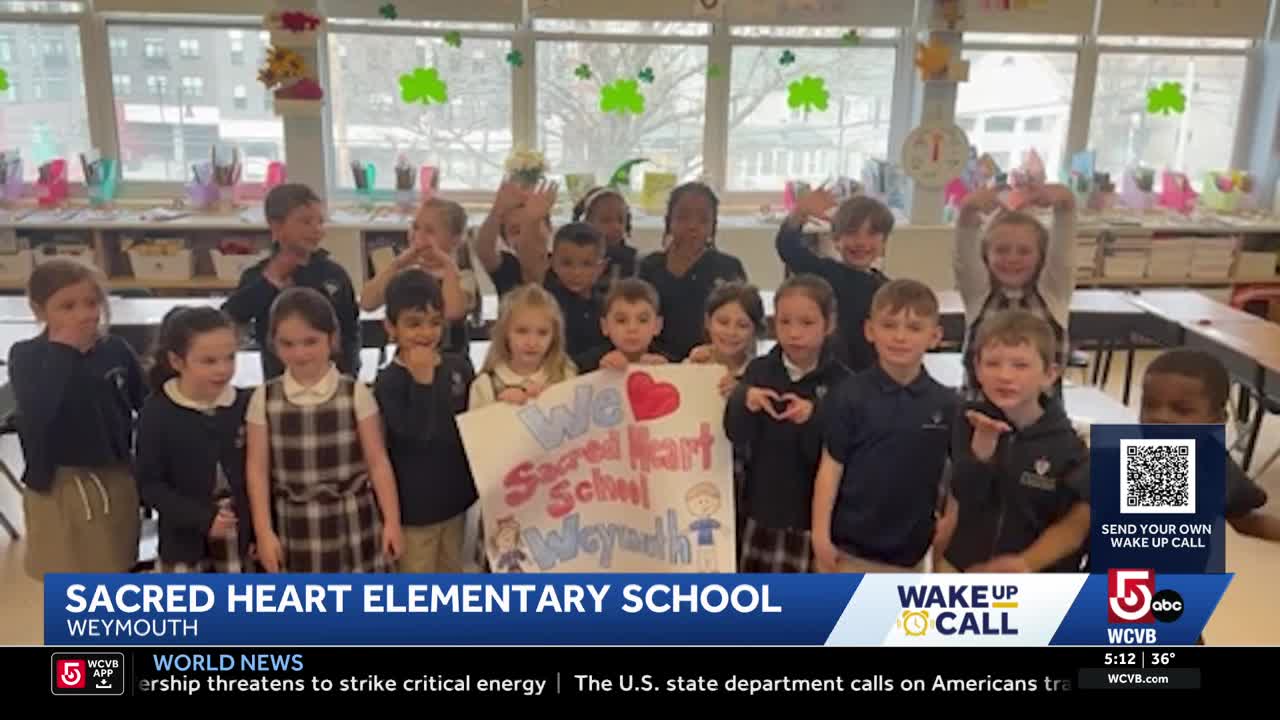 Wake up call from Sacred Heart Elementary School