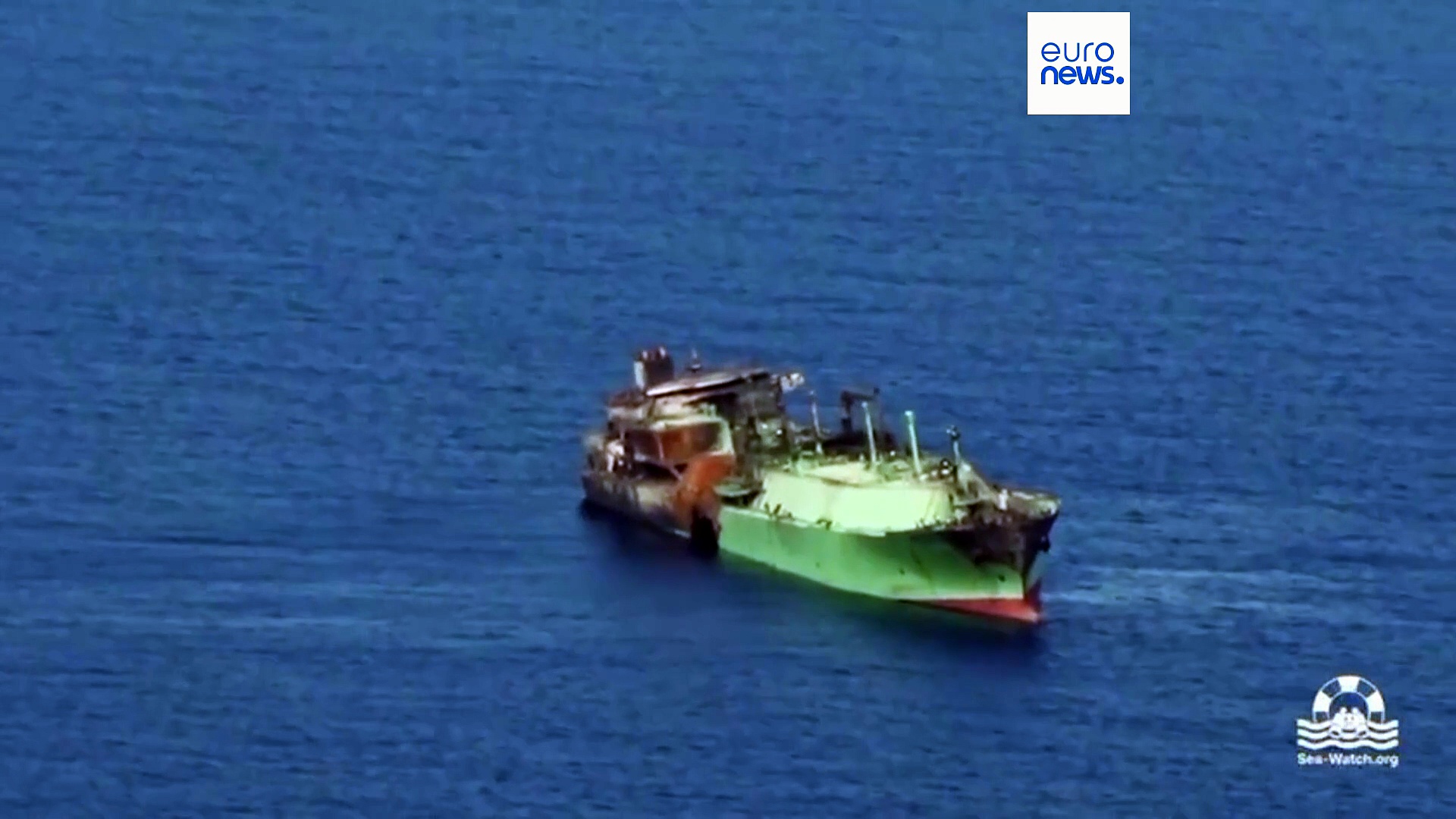 Footage shows uncrewed Russian tanker adrift in Mediterranean