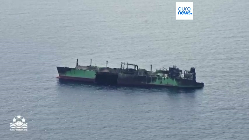 Footage shows uncrewed Russian tanker adrift in Mediterranean