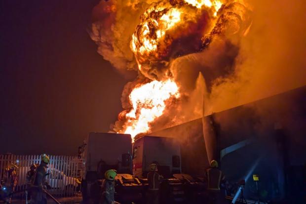14 fire crews tackle blaze overnight at three commercial buildings