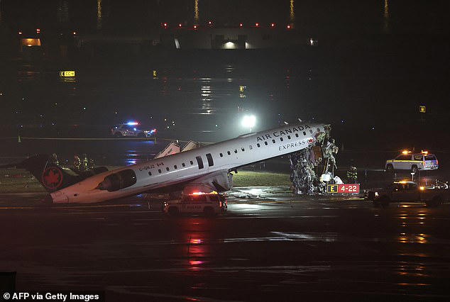 Air Canada plane collides with vehicle on runway at LaGuardia Airport