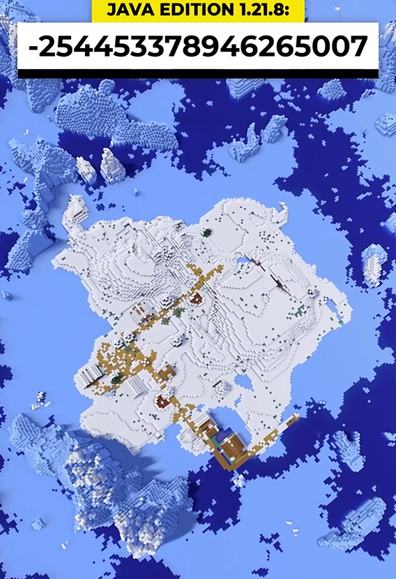 Minecraft frozen village island seed | Explore icy survival adventure