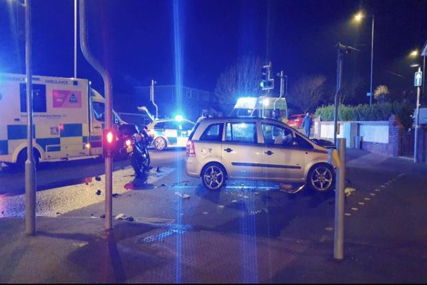 Biker seriously injured in crash with car