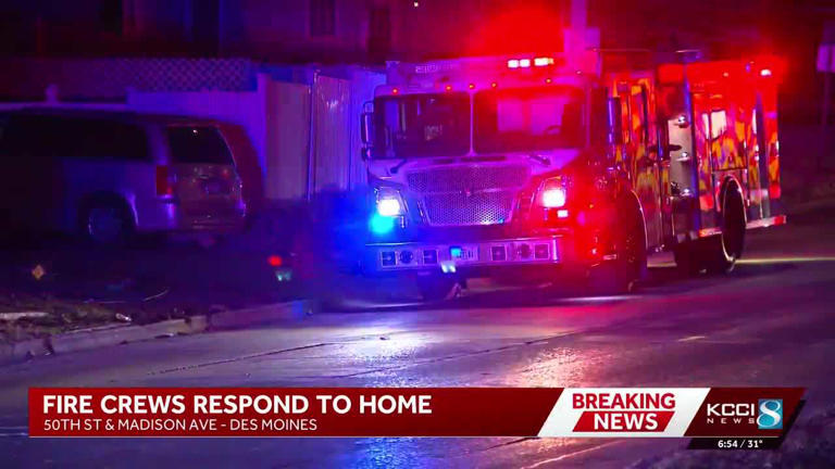 Fire crews put out flames at home in Des Moines