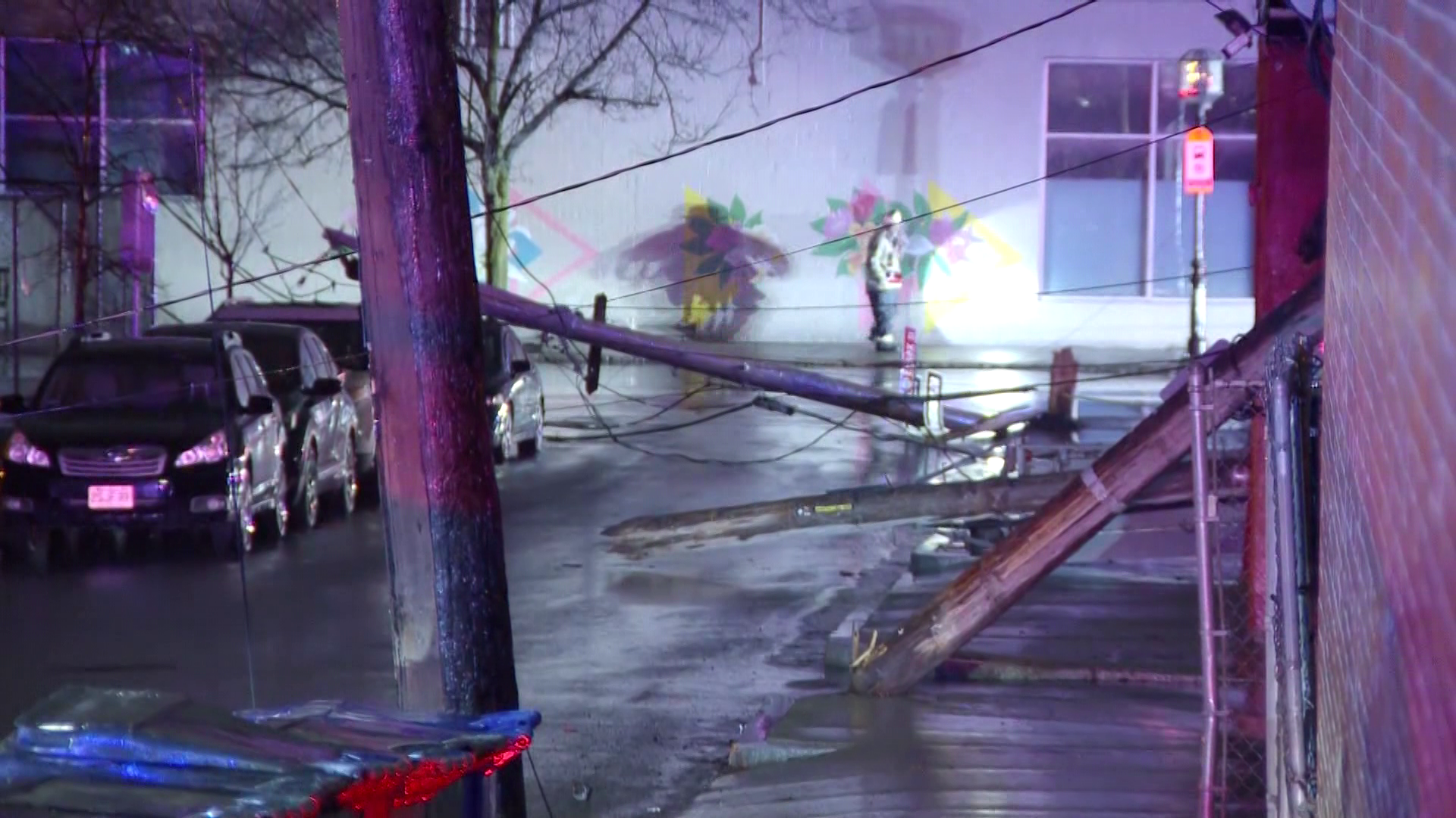 Garbage truck takes down several utility poles in Chelsea