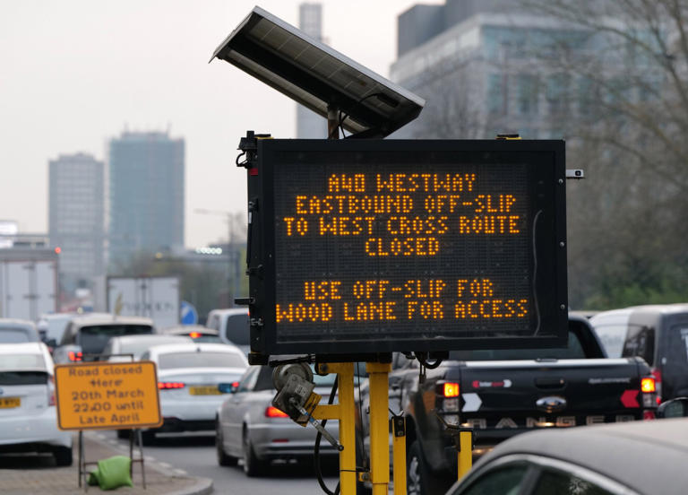 Motorists seen queuing for hours after A40 closures