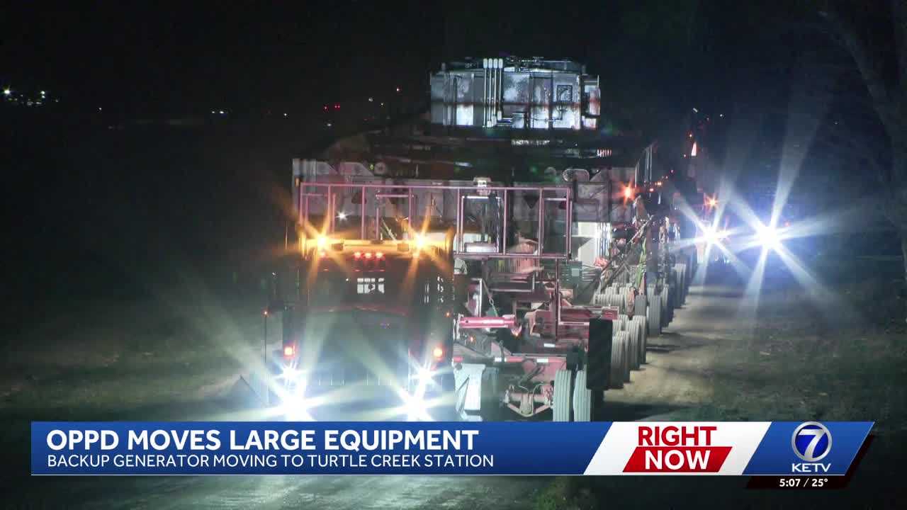 OPPD moves heavy piece of equipment early Monday morning