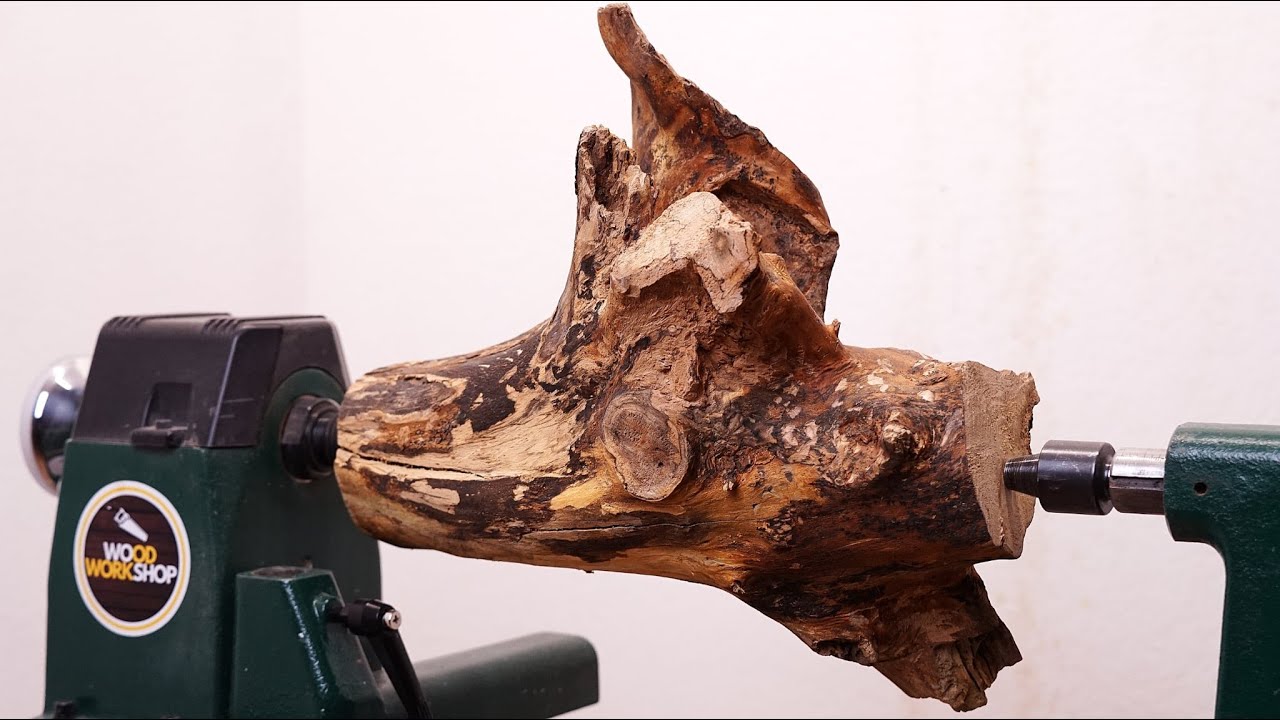 Woodturning - spalted log shows all its beauty