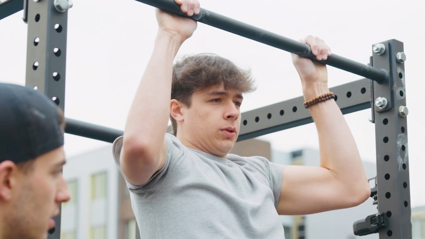 Watch what happens when he tries the impossible pull-up