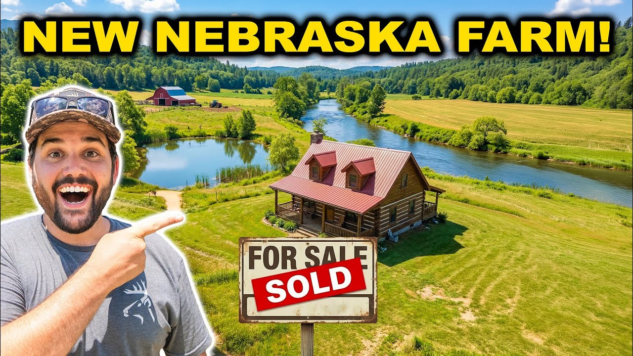 Exploring my new Nebraska farm: River, cabin, and pond