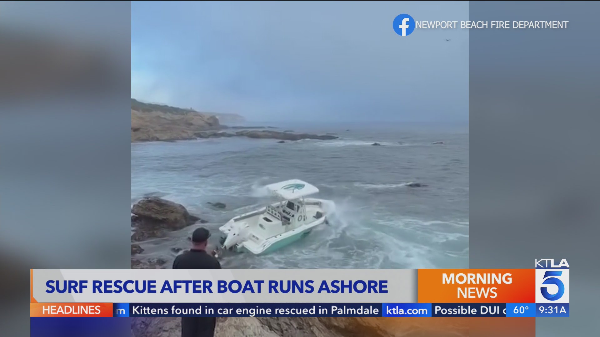 4 rescued after boat runs aground in Newport Beach