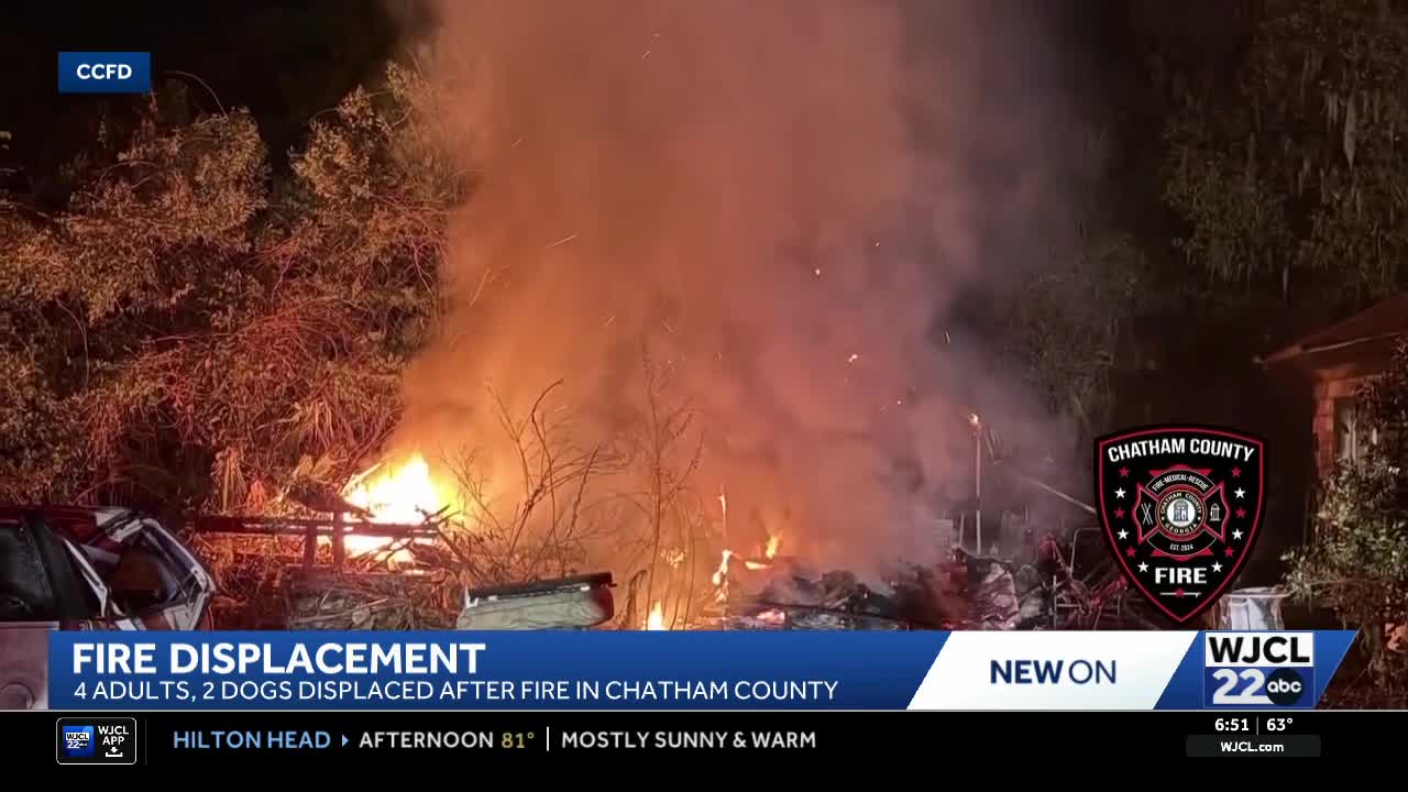 4 people displaced after Chatham County fire