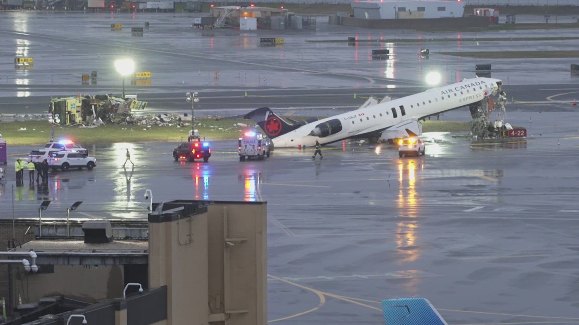 2 dead, more than 40 injured after plane crashes into fire truck at New ...