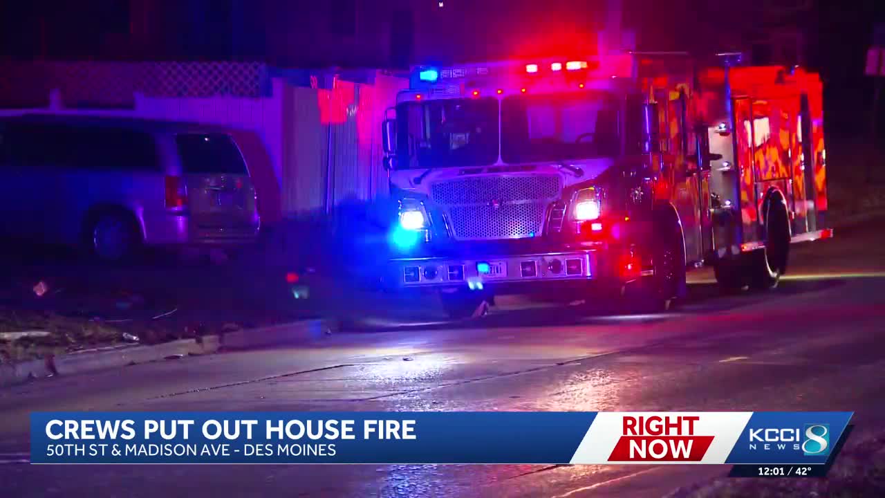 Fire crews put out flames at home in Des Moines