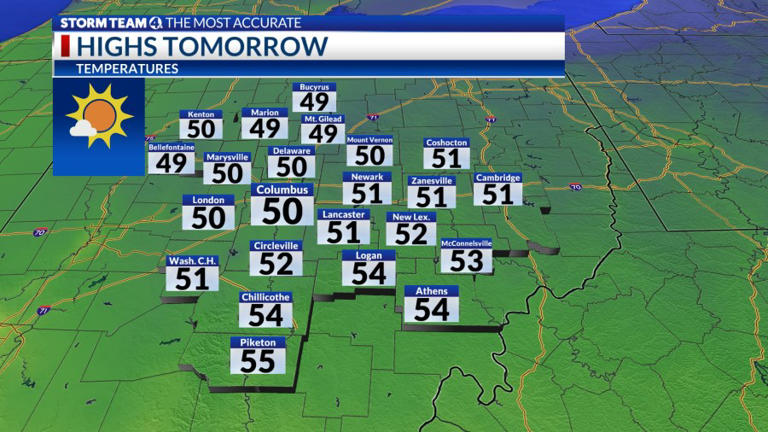 Columbus weather: Cloudy & cooler start to the week