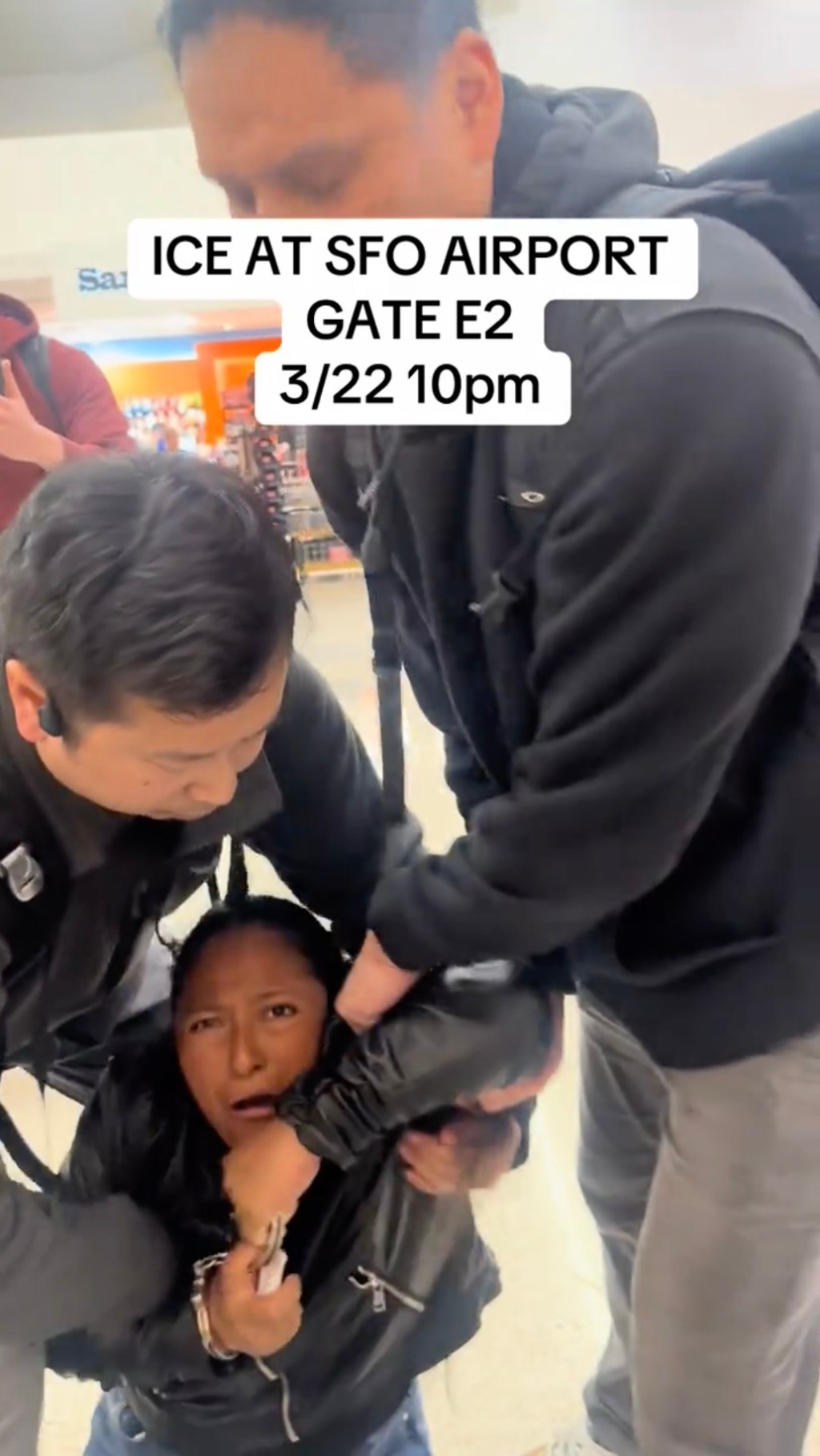 DHS accused the woman of resisting arrest as agents tried to cuff her again. TikTok/@argw6