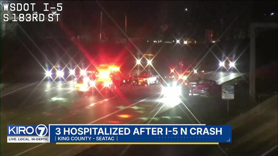Video: 3 hospitalized after I-5 N crash