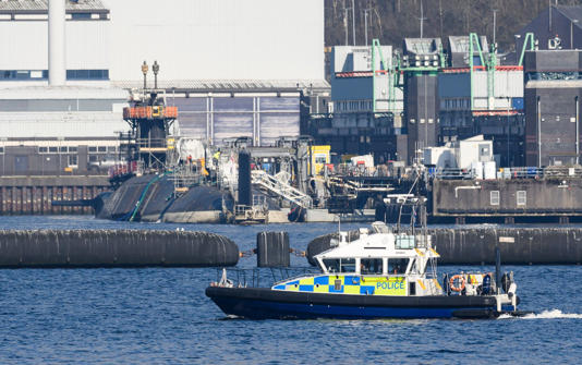Two people were arrested after an alleged incident at Faslane naval base on Thursday - Wattie Cheung