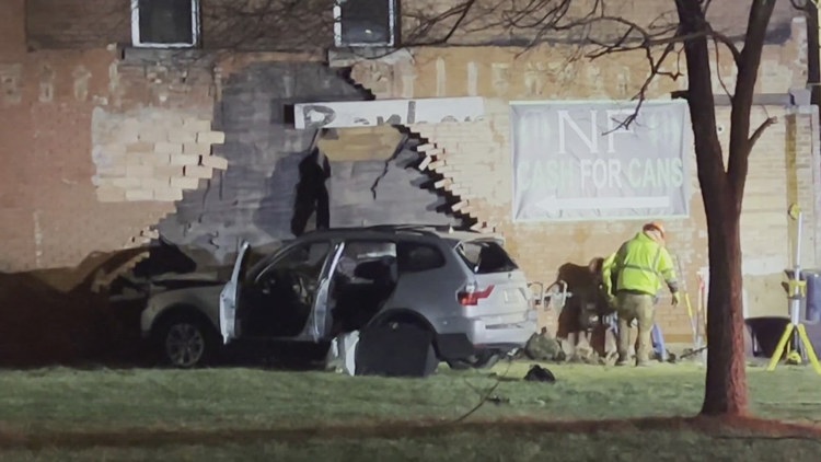 Driver in critical condition after crashing into building