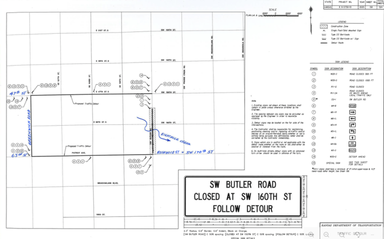 Road north of Rose Hill to close for 85 days; detour set