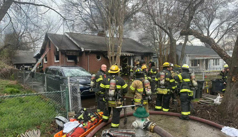 Man pulled from basement, 5 firefighters hurt in fast-moving Maryland ...