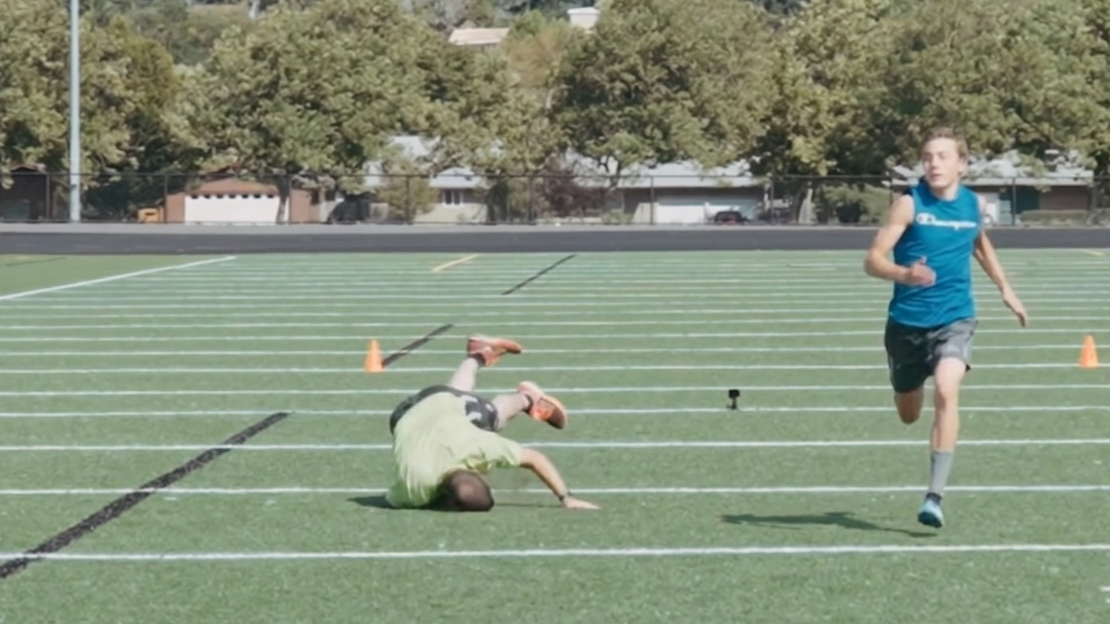 Watch what happens when an old man tries to race a teen