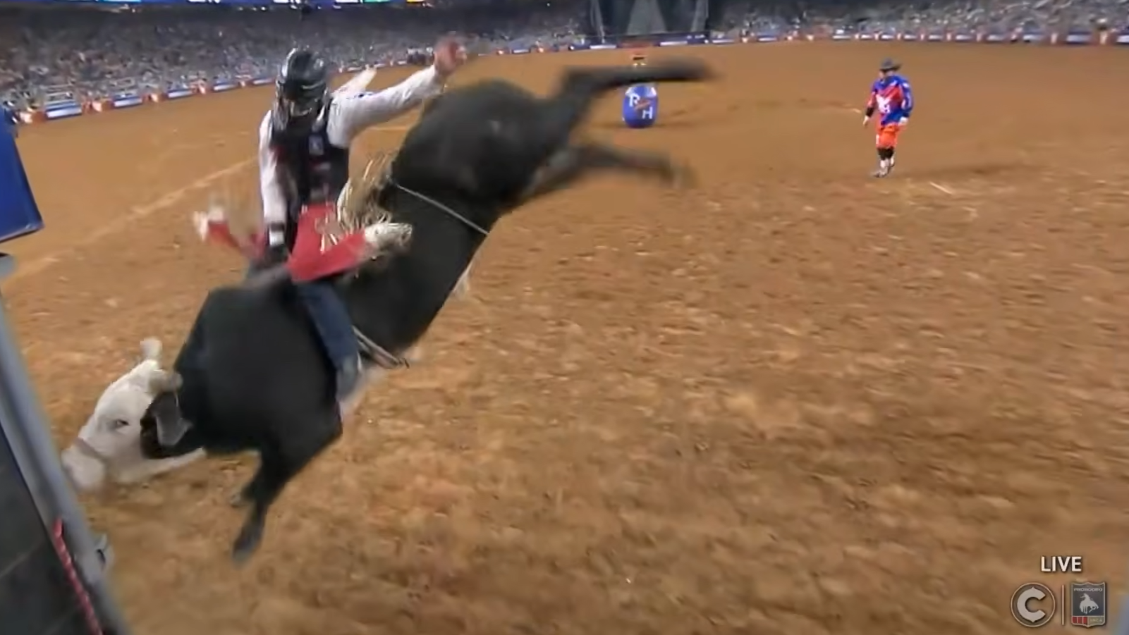 Watch what happens when bulls start throwing riders - it gets ugly