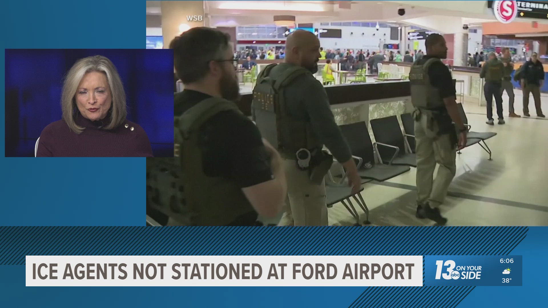 ICE agents are not stationed at Gerald R Ford International Airport