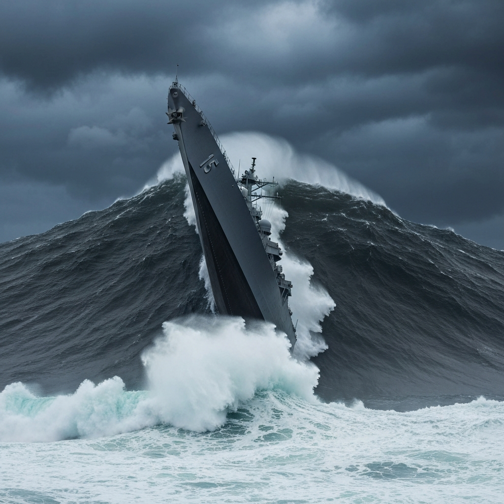 US Navy ship trapped in monster waves: How they survive