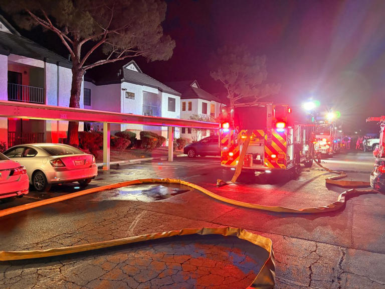 Crews battle apartment fire in Henderson; no injuries reported