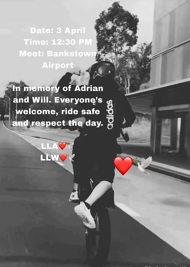 Friends have organised a ride in memory of the teens 