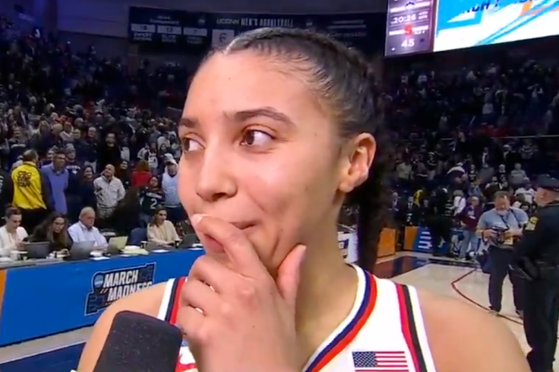 Azzi Fudd left speechless by question immediately after UConn March ...