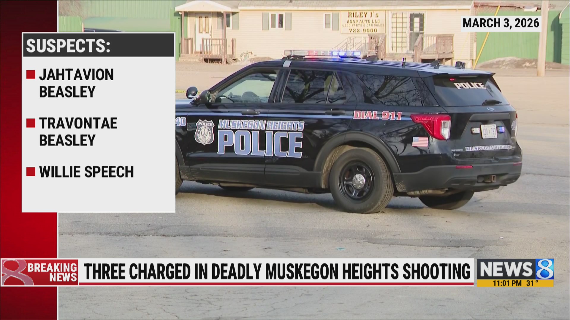 3 men charged in deadly Muskegon Heights shooting
