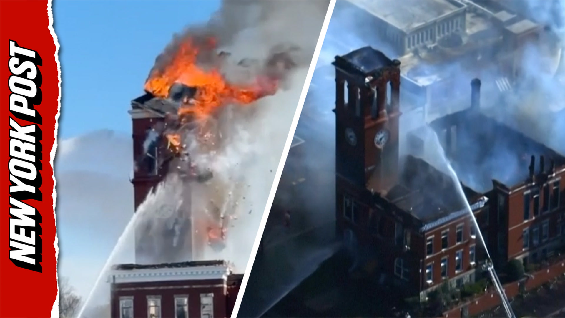 Historic Georgia courthouse erupts into flames