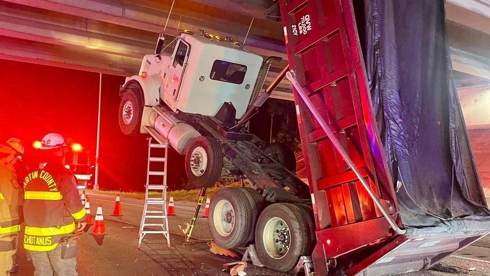 Dump truck hits overpass in Martin County, shutting down all I-95 ...