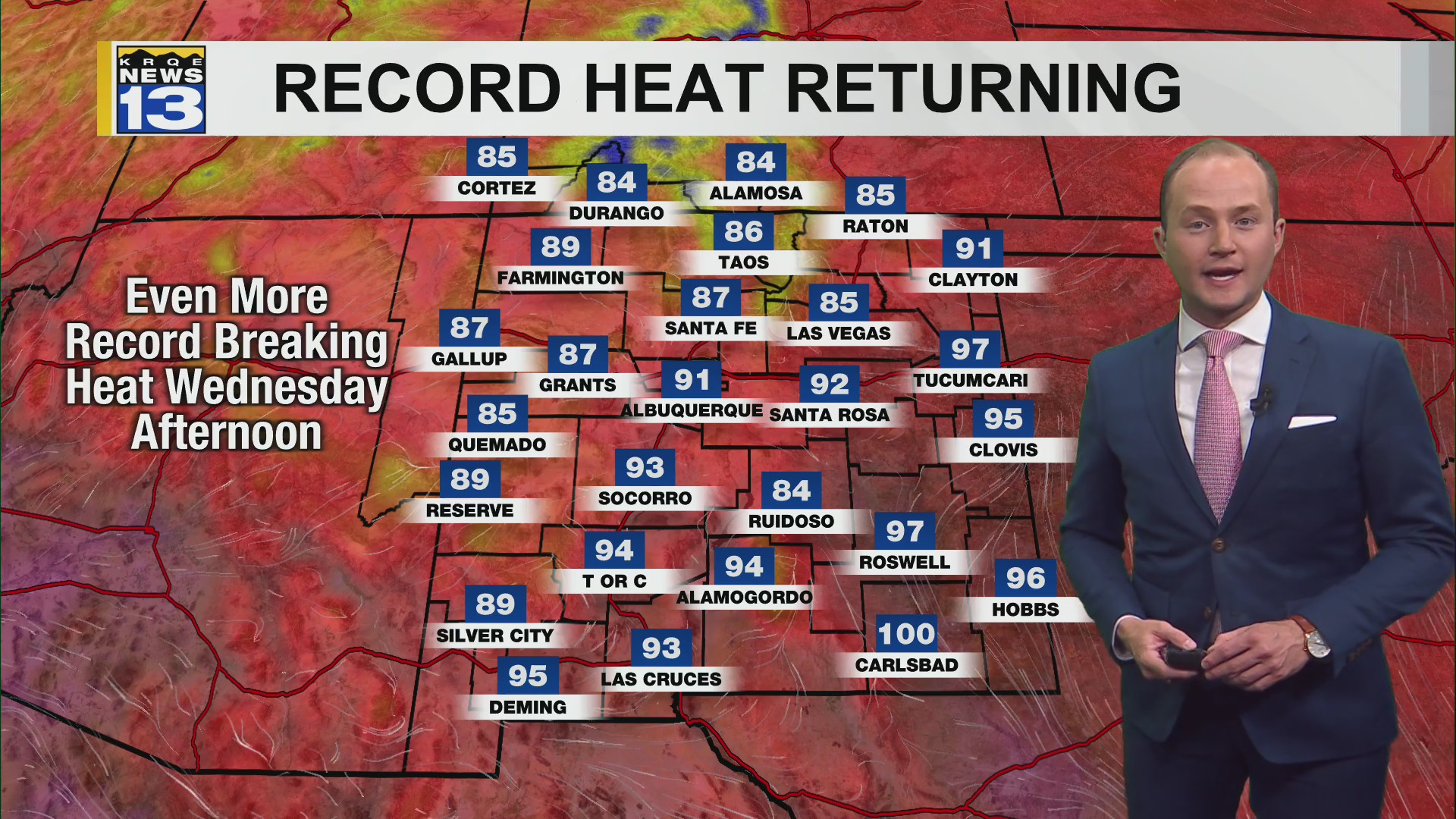 A stretch of record heat begins again Tuesday across New Mexico